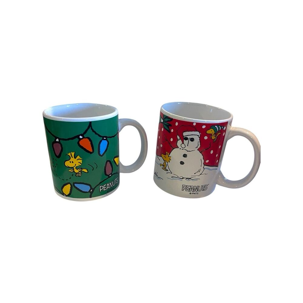 2 Peanuts Snoopy & Woodstock Christmas Mugs - Galerie